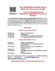 XIX CONGRESO NACIONAL de la ANAD 28 y 29 de Enero 2011